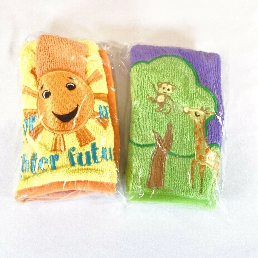 New Norwex Baby Bib Yellow Sunshine & Purple Tree +Washcloth Set of 2 Microfiber